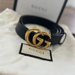 Gucci Black Leather Belt
